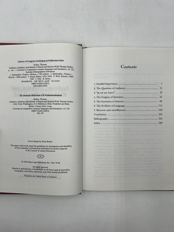 Audience, Intention, and Rhetoric in Pascal & Simone Weil Thomas Stokes Vol. 22 gallery