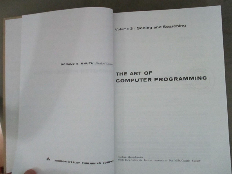 SORTING AND SEARCHING VOL 3 III THE ART OF COMPUTER PROGRAMMING KNUTH HB 1973 gallery