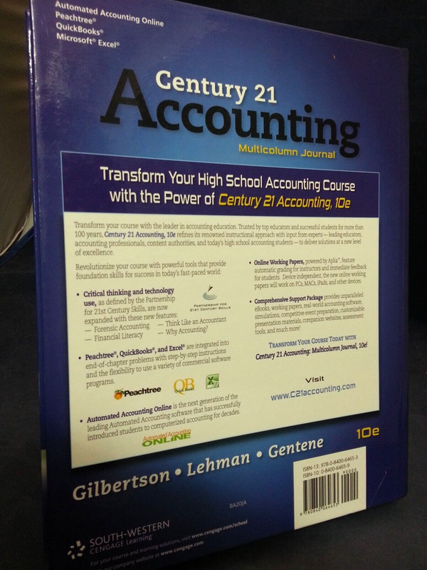 Century 21 Accounting: Multicolumn J. Gilbertson South-Western HC VG 250116 gallery
