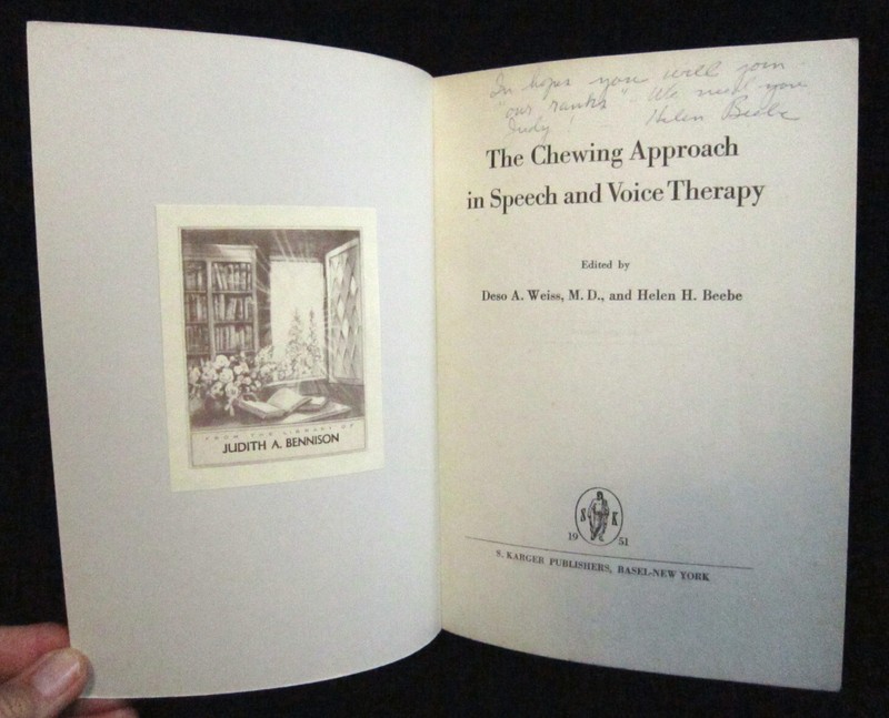 The Chewing Approach in Speech and Voice Therapy Edited by Weiss & Beebe 1951 gallery