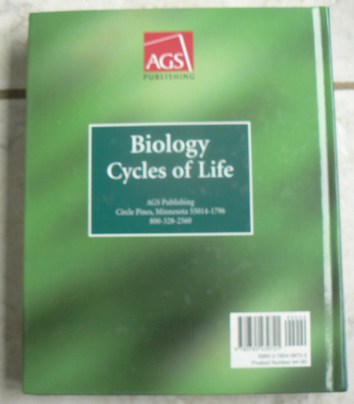 AGS Publishing BIOLOGY-Cycles of Life Student Text, 2006,Low-reading level gallery