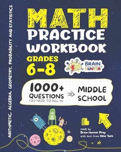 Math Practice Workbook Grades – Paperback, by Brain Hunter Prep – Very Good o