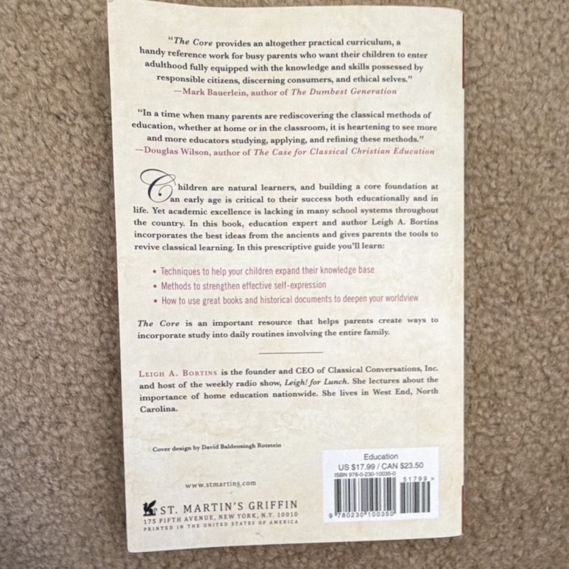St. Martin's Griffin The Core Classical Education Bortins Paperback gallery