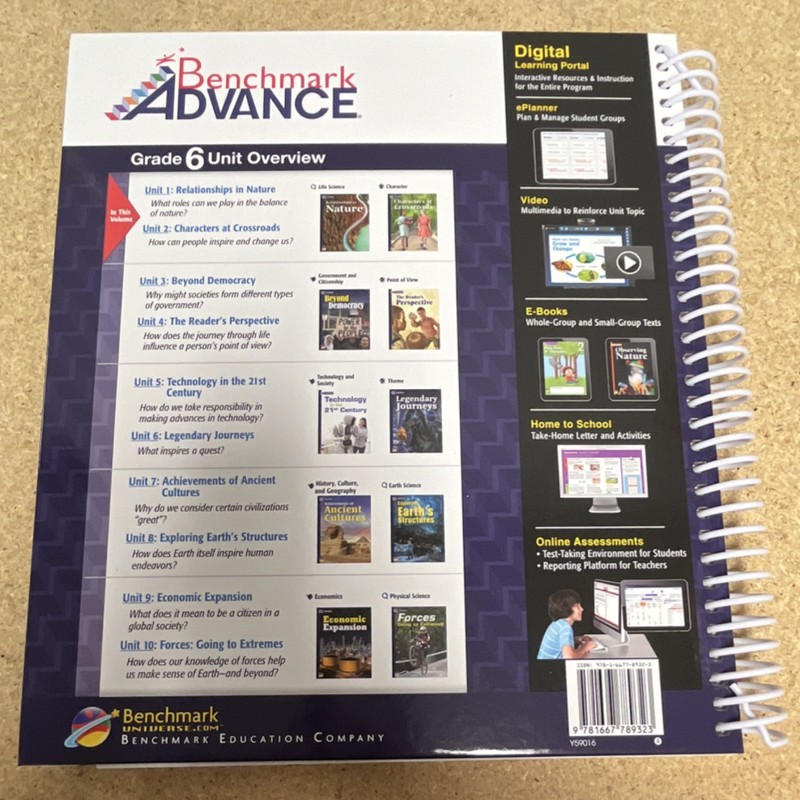 Benchmark Advance Teacher's Edition Grade 6 Spiralbound Textbook 2022 gallery