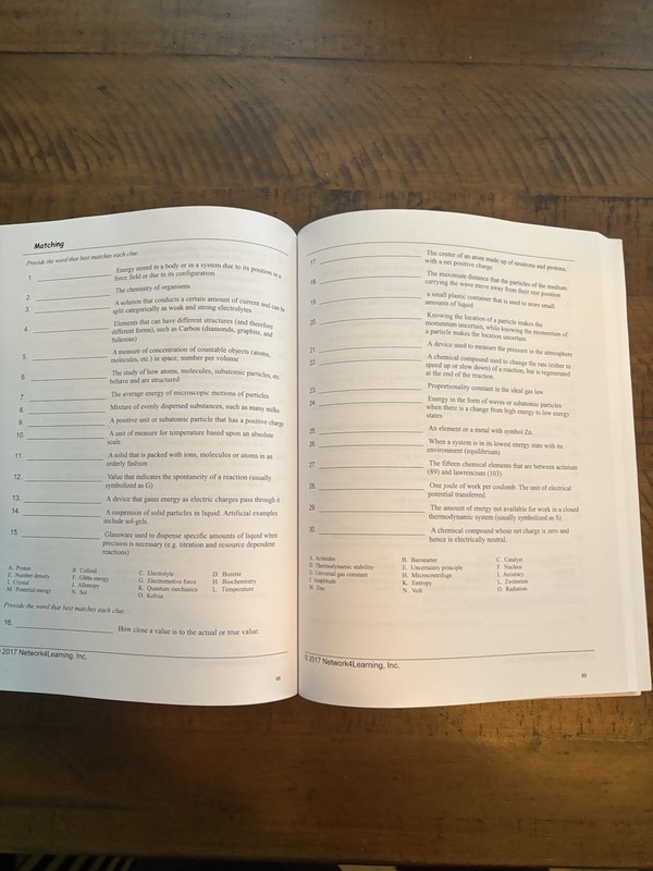 AP Chemistry Vocabulary Workbook gallery