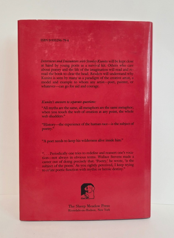 Signed copy | Stanley Kunitz Interviews and Encounters 1st edition HC 1993 gallery
