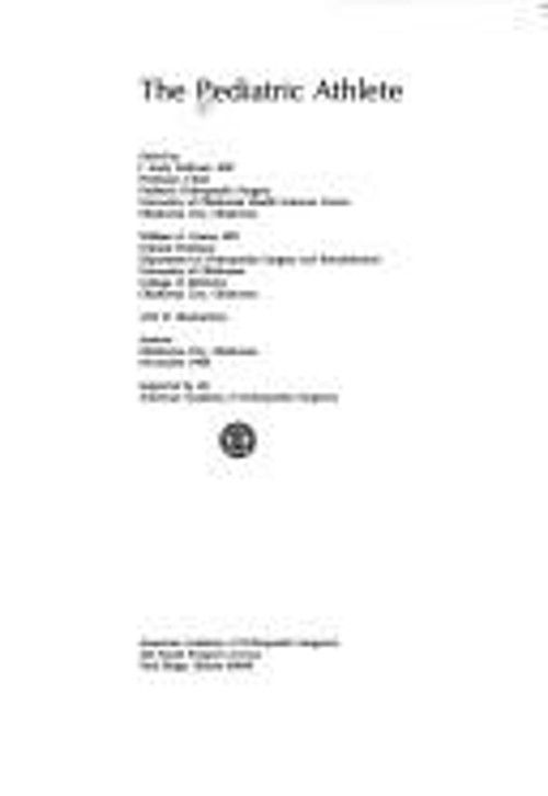 The Pediatric Athlete Hardcover