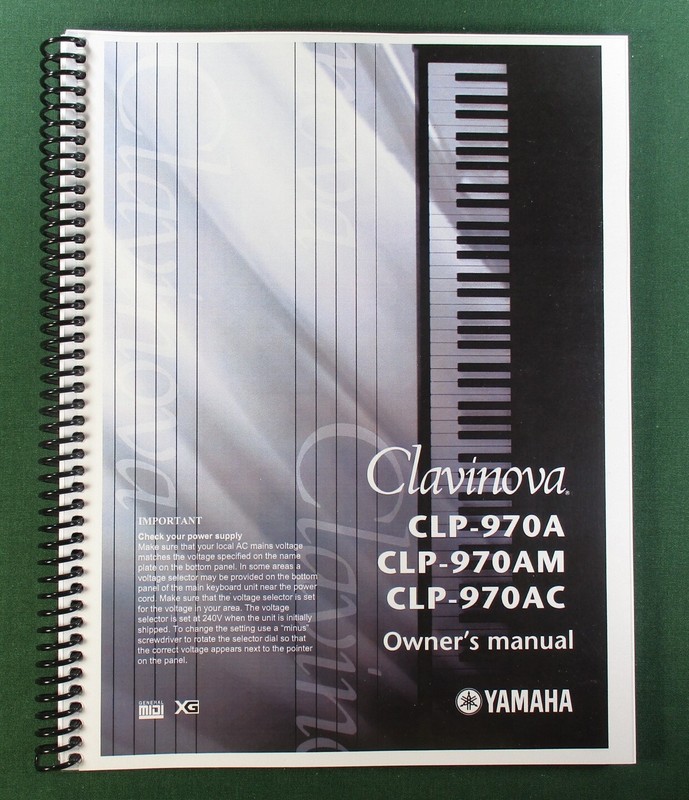 Yamaha CLP-970A Instruction Manual: 104 Pages & Protective Covers!