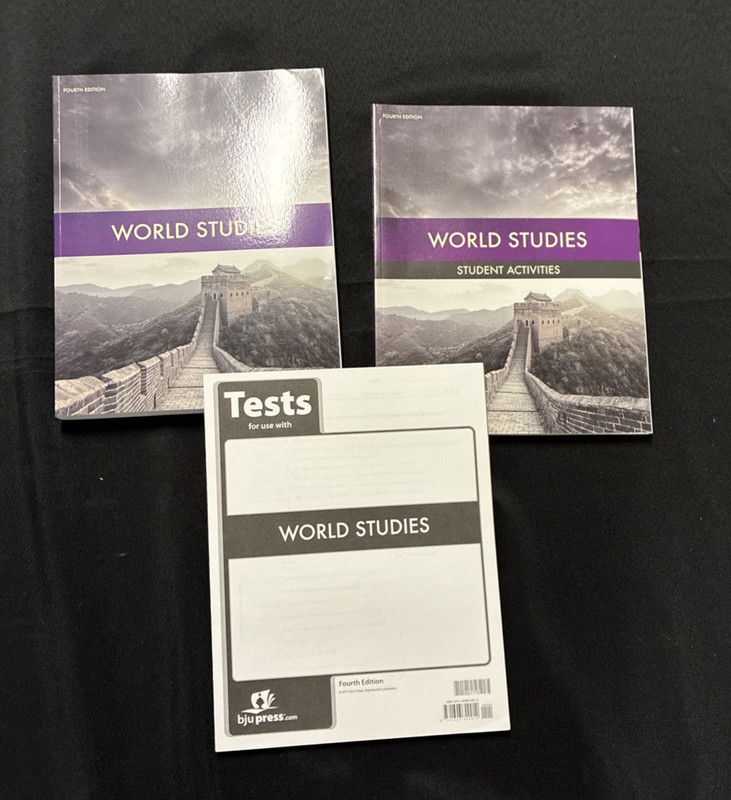 BJU World Studies Student Set- Textbook, Tests, Activities Book – Fourth Edition