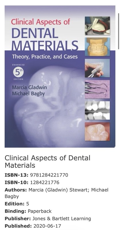 Clinical Aspects of Dental Materials 5th Ed Gladwin & Bagby 2017