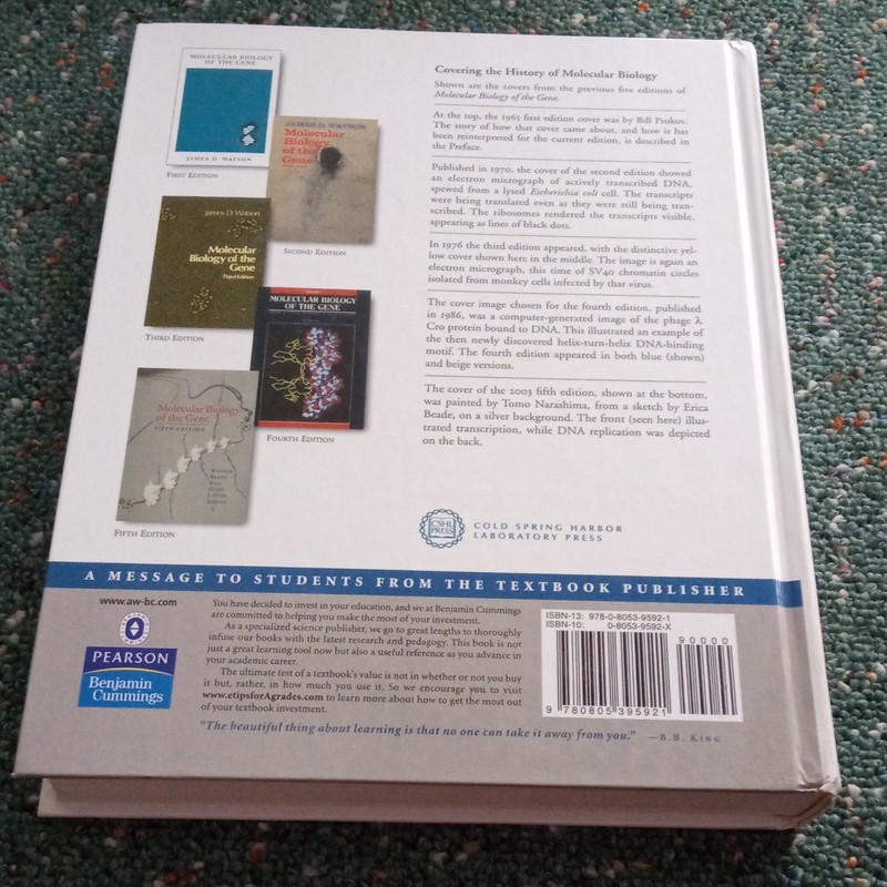 Molecular Biology of the Gene 6th Edition Hardcover Watson Baker Bell 2007 gallery