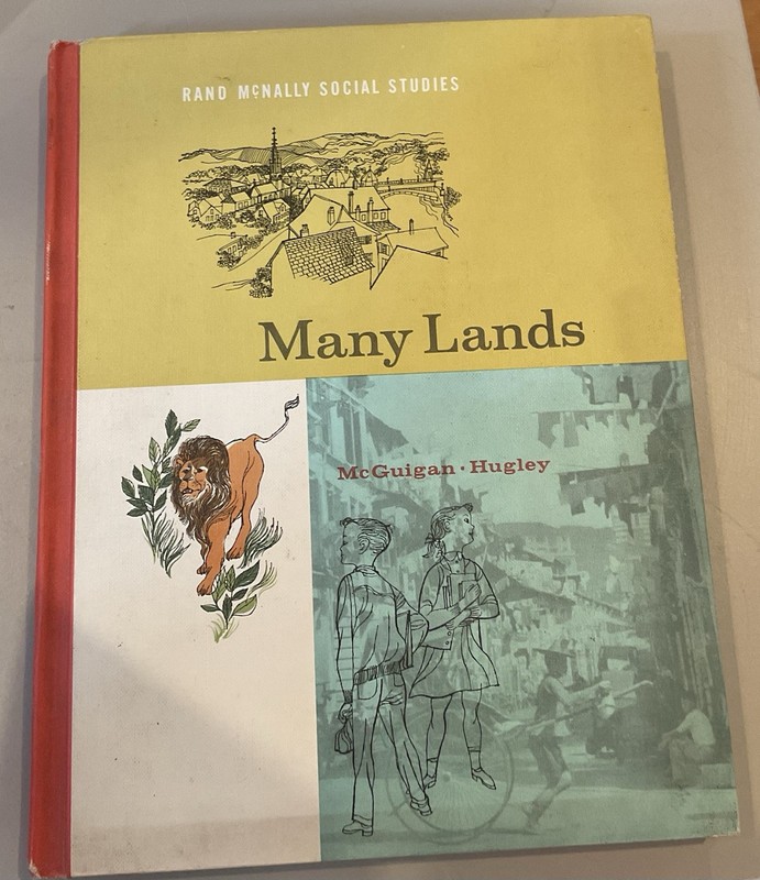 Many Lands Social Studies Textbook Rand McNally Vintage 1952, HC, 4th Grade Lvl