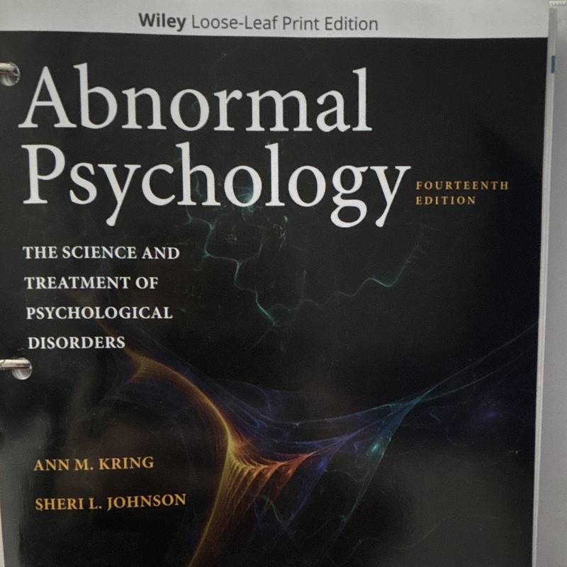 Wiley Abnormal Psychology 14th Edition Loose-Leaf Kring Johnson 2018
