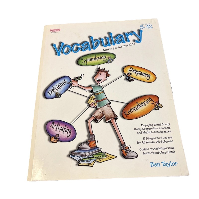Vocabulary Grades 3-12 Kagan/Ben Taylor (2012, Trade Paperback) Very Good