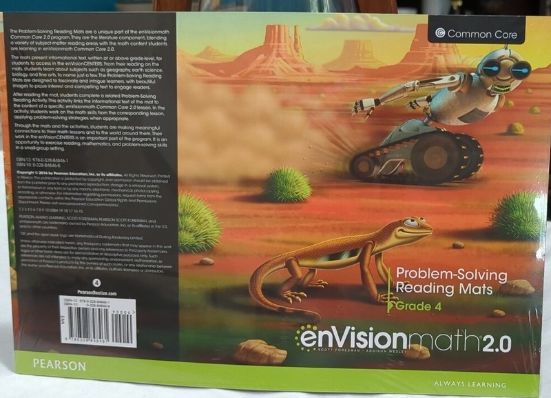 Envision Math 2.0 2016 Problem Solving Reading Mats Grade 4 Pearson