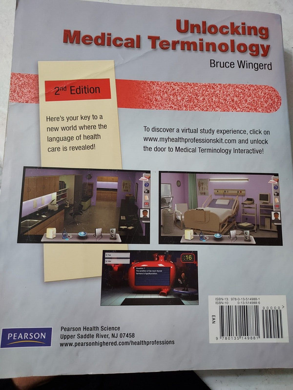 Unlocking Medical Terminology 2nd ed. Bruce S. Wingerd (2011,TPK) BL4A gallery