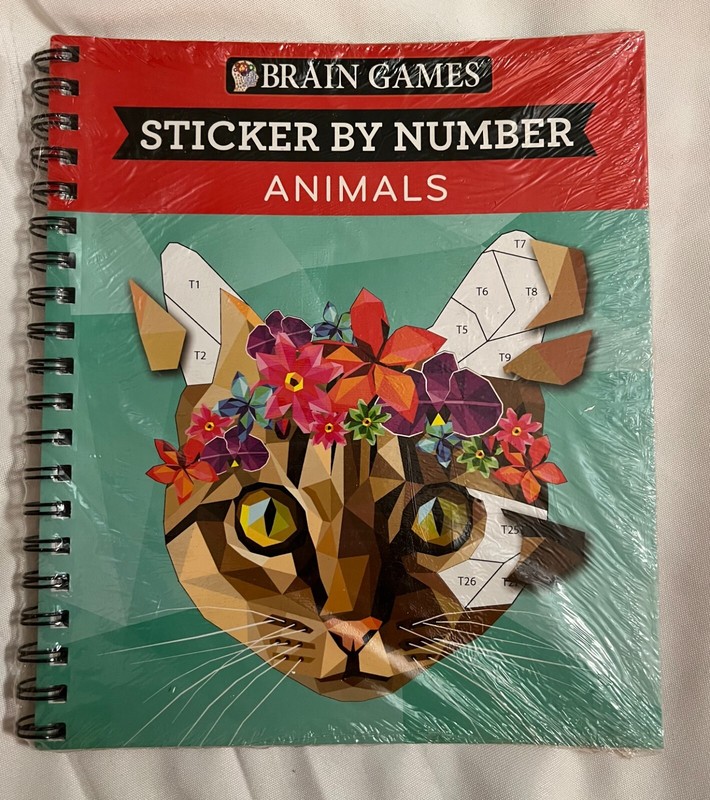 Brain Games – Sticker by Number: Animals (28 Images to Sticker)