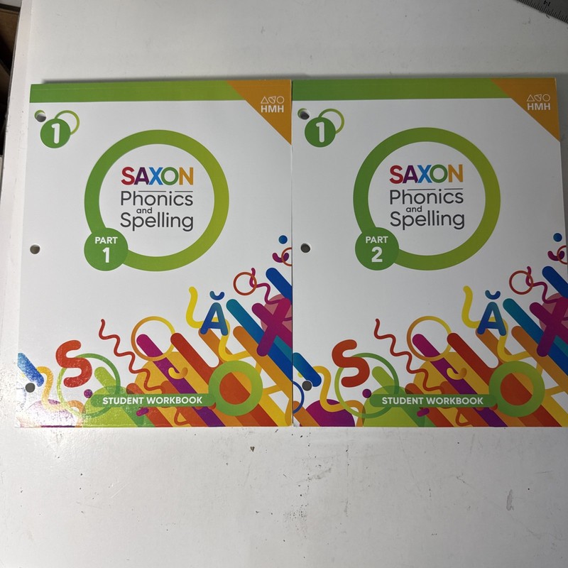 SAXON PHONICS & SPELLING, GRADE 1, STUDENT Workbooks PART 1 & 2, New ✅
