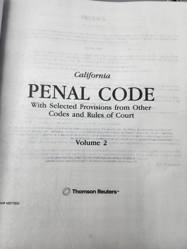 California Penal Code 2025 (California Desktop Codes) Vol I & II Free Shipping gallery