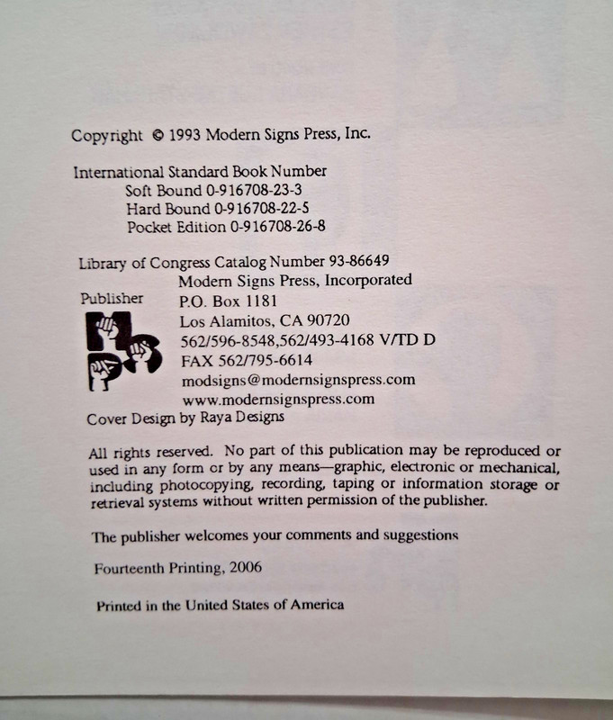 Signing Exact English book, Pocket Edition, 2006, Modern Signs Press, sign lang. gallery