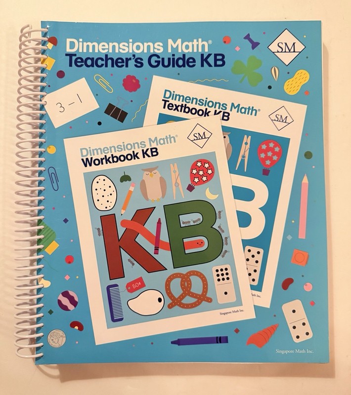 Dimensions Math Teacher’s Guide KB. Spiral Bound Singapore Math Work Textbook