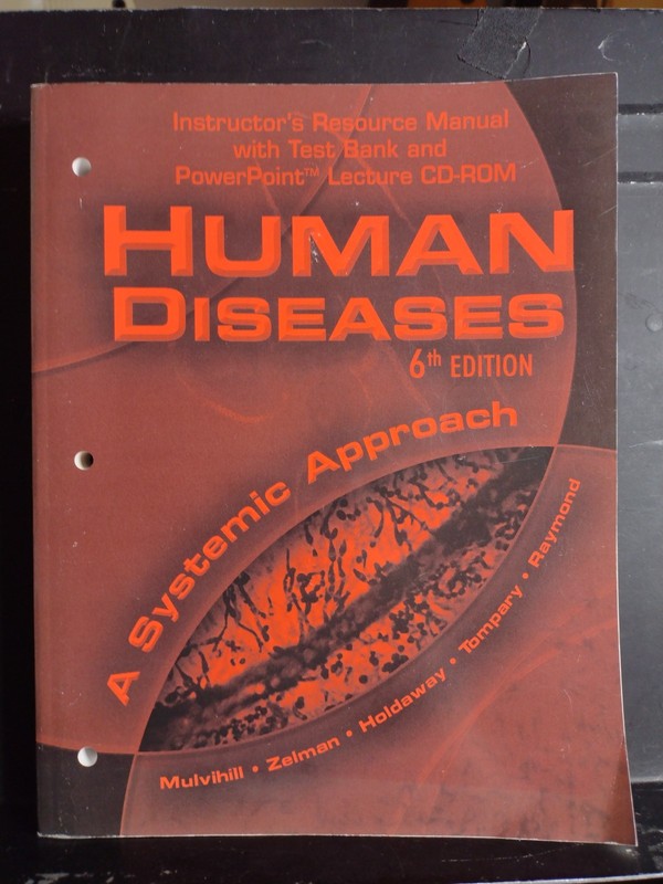 Human Diseases : 6th Ed Teacher’s Manual W/CD Test Bank & Power Point VG Cond