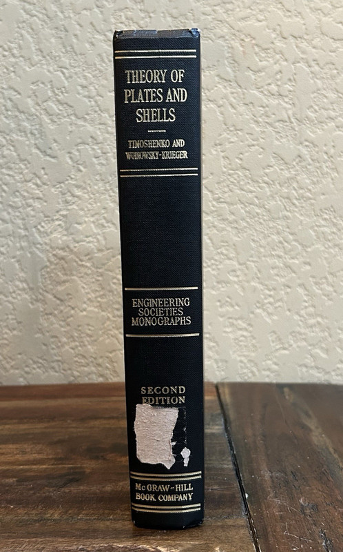 Theory of Plates and Shells 2nd Ed. Timoshenko Hardcover 1959 Engineering Mono