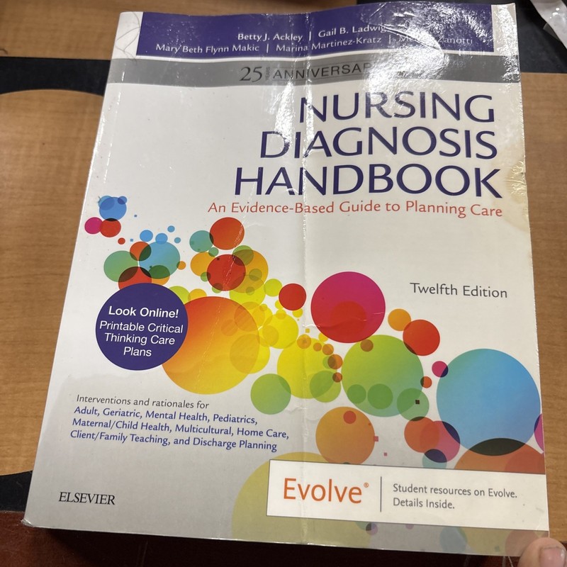 Nursing Diagnosis Handbook, 12th Edition Ladwig, Ackley, Martinez-Kratz,