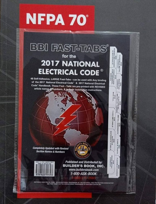 NFPA 70 National Electrical Code NEC 2017 Ed Paperback WITH BBI TAB FREESHIP gallery