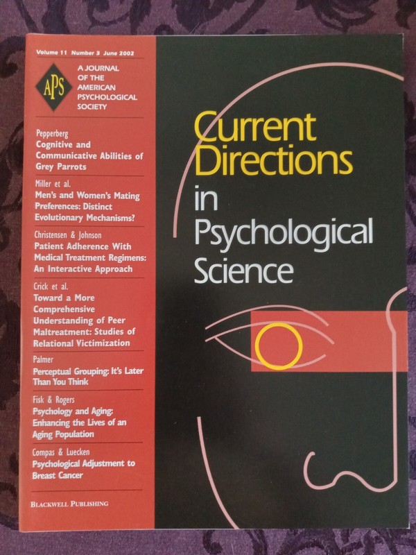 Current Directions in Psychological Science (Volume 11, Num. 2,3,4,5&6) 2002 gallery