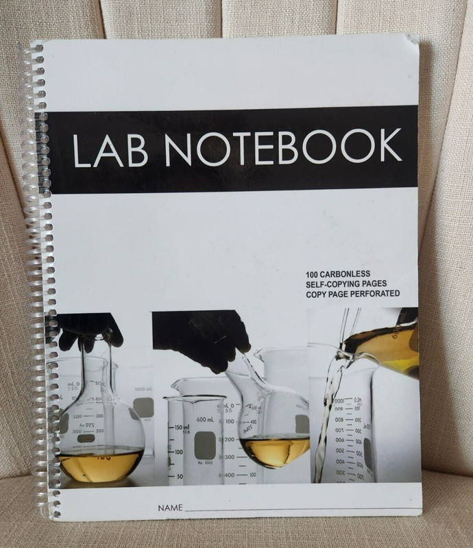 Lab Notebook 99 carbonless self-copying pages spiral bound Barbakam