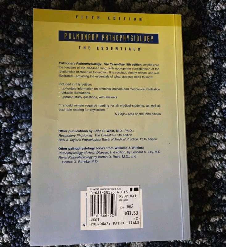 Pulmonary Pathophysiology : The Essentials by John B. West (1997, Trade... gallery