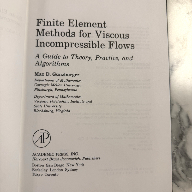 Finite Element Methods for Viscous Incompressible Flows Max D. Gunzburger 1989 gallery