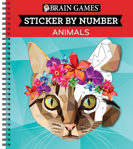 Brain Games – Sticker by Number: Animals (28 Imag… by Brain Games Spiral bound