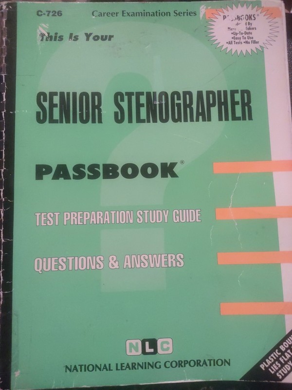 Career Examination Ser.: Senior Stenographer/ National Learning Corporation 2005