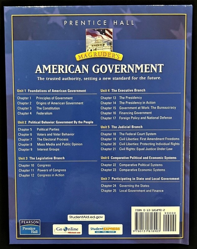 MAGRUDER'S AMERICAN GOVERNMENT - Student Textbook - By McClenaghan (2007) gallery