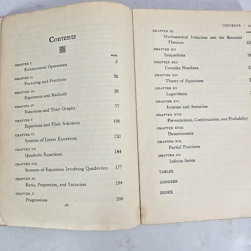 College Algebra Textbook Rosenbach Whitman MC425 USAFI Armed Forces 1949 Vintage gallery