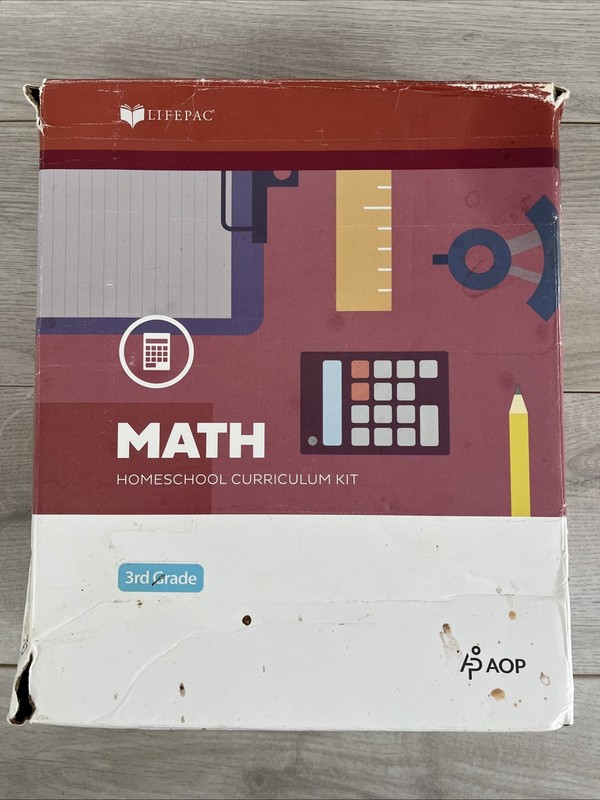AOP Lifepac Math Curriculum Kit 3rd Grade Textbook Mathematics Book