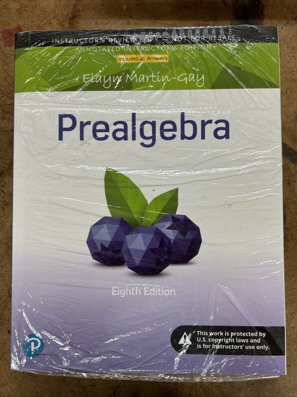 Prealgebra Hardcover 8th Edition 8e Martin-Gay, Elayn Pearson Very Good Conditio