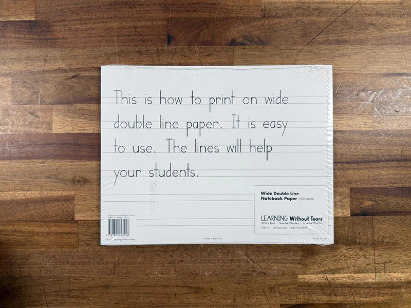 Learning without Tears Wide Double Line Notebook Paper (NEW)