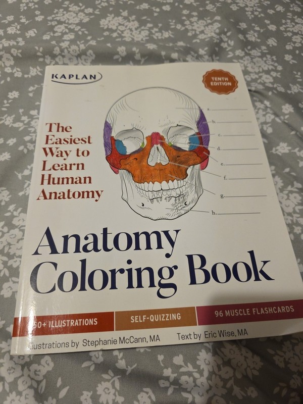 Kaplan Test Prep Ser.: Anatomy Coloring Book with 450+ Realistic Medical…GOOD