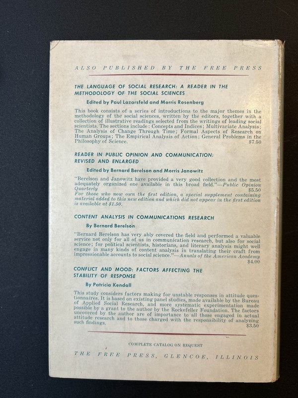 Personal Influence 1955 1st Edition Katz Lazarsfeld Sociology Mass Communication gallery