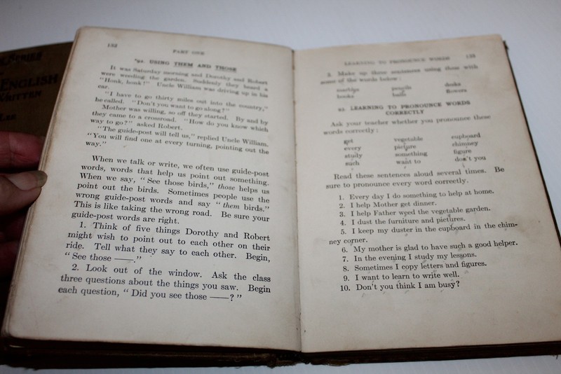 Vintage Elementary English Spoken & Written Textbook Set Hodge Lee 1926 1928 gallery