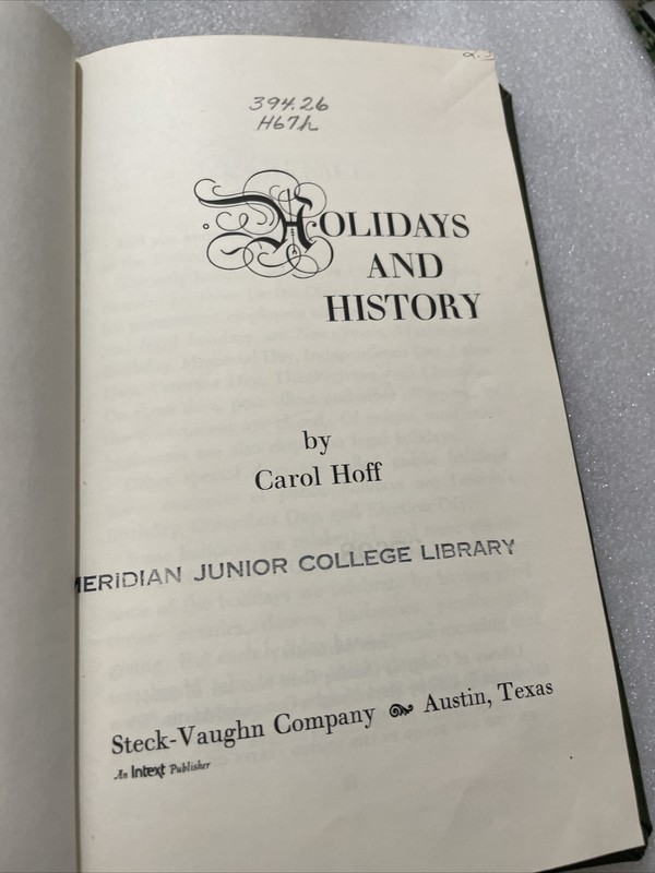 Holidays And History By Carol Hoff 1967 Hardcover gallery