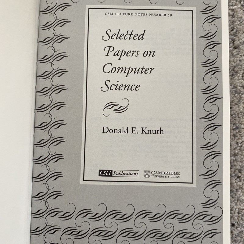 Selected Papers on the Analysis of Algorithms by Knuth HC