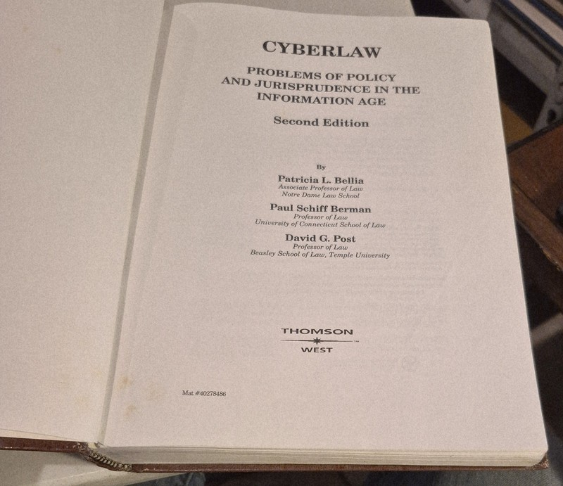 Cyberlaw: Problems of Policy and Jurisprudence in the Information Age gallery