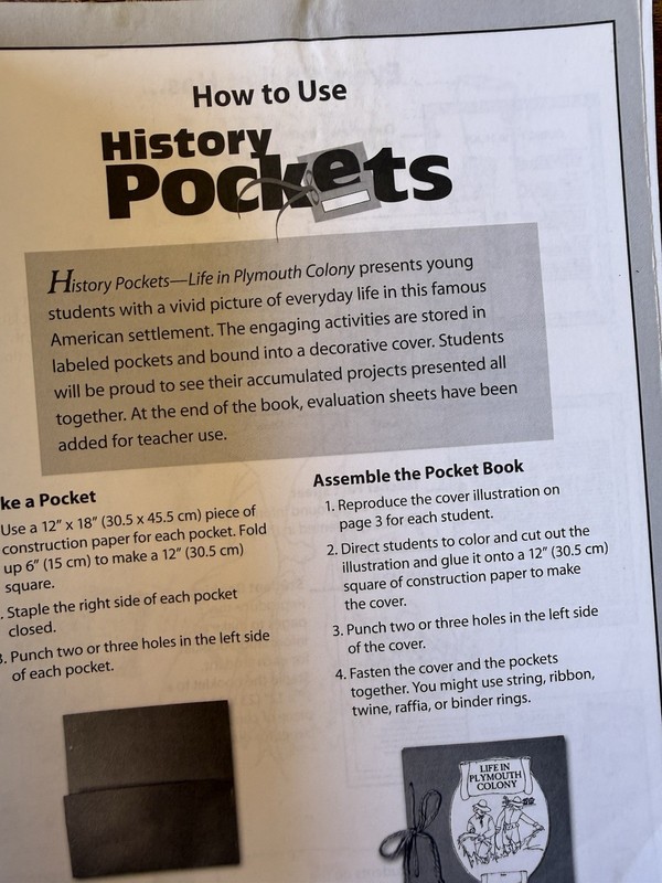 Evan-Moor History Pockets Life in Plymouth Colony Activity Book (Grades 1-3) gallery