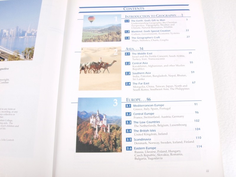 Abeka World Geography Student Text Teacher Guide Map Test Quiz Key 1st Edition gallery