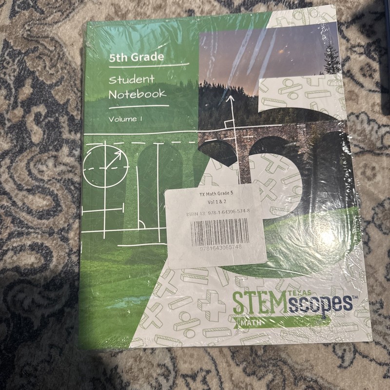 STEM TEXAS SCOPES MATH 5th GRADE STUDENT NOTEBOOK VOLUME 1 and 2