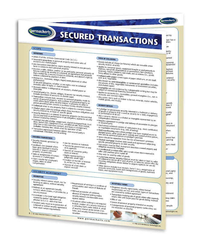 BRAND NEW Laminated Secured Transactions UCC Article 9 Quick Reference Guide